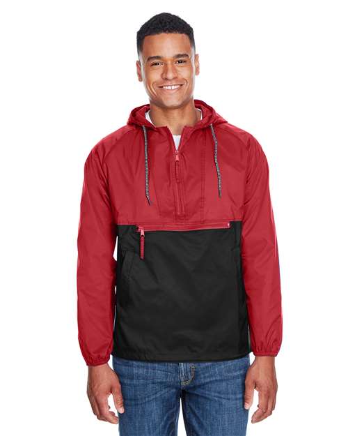Harriton Unisex Packable Hooded Nylon Jacket