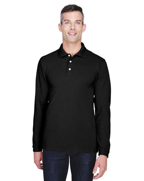 Harriton Men's Easy Blend™ Long Sleeve Polo