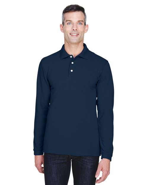 Harriton Men's Easy Blend™ Long Sleeve Polo