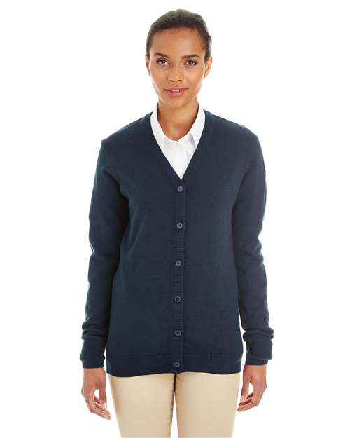 Harriton Women's Pilbloc V-Neck Button Cardigan Sweater