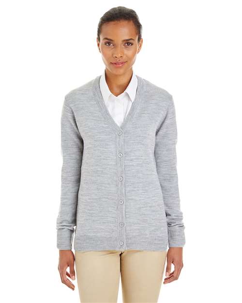 Harriton Women's Pilbloc V-Neck Button Cardigan Sweater