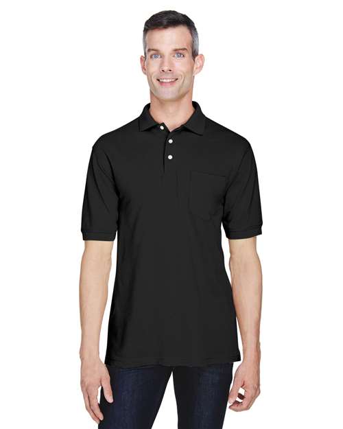 Harriton Men's Easy Blend™ Polo with Pocket