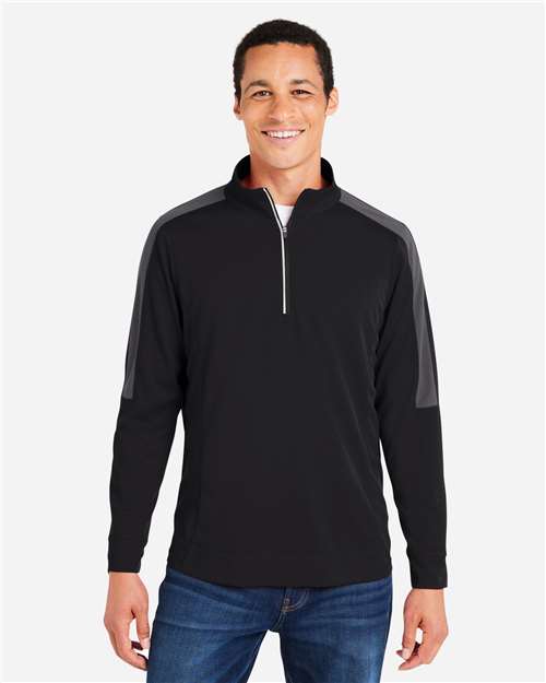 CORE365 Men's Market Snag Protect Mesh Colorblock Quarter-Zip Pullover