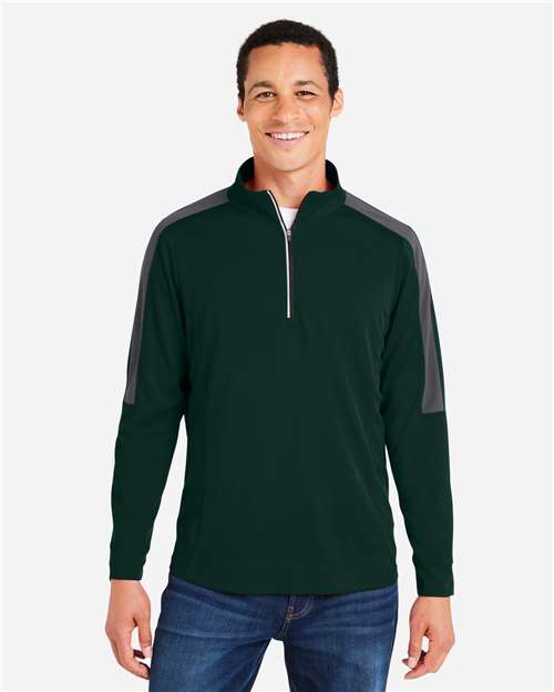 CORE365 Men's Market Snag Protect Mesh Colorblock Quarter-Zip Pullover