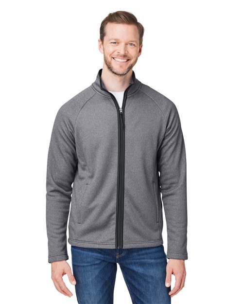 CORE365 Men's Venture Heathered Stripe Full-Zip Jacket
