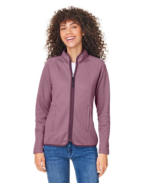 CORE365 Women's Venture Heathered Stripe Full-Zip Jacket