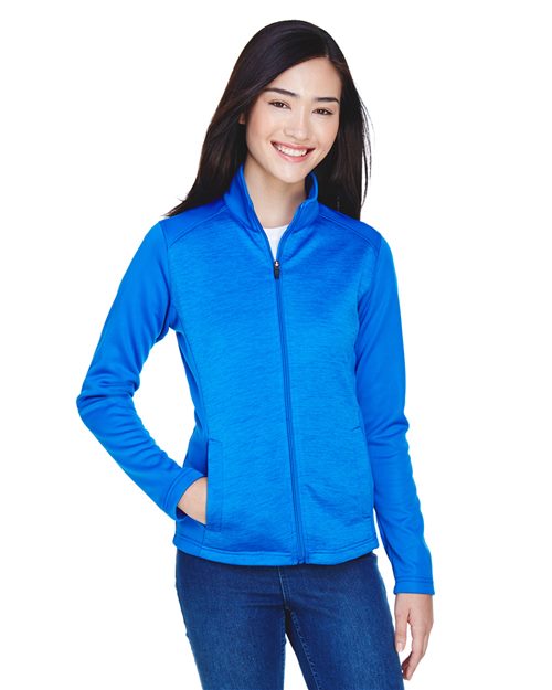 Devon & Jones Women's Newbury Colorblock Mélange Fleece Full-Zip Jacket