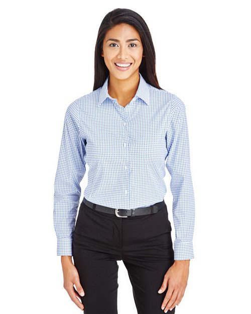 Devon & Jones Women's CrownLux Performance® Micro Windowpane Woven Dress Shirt