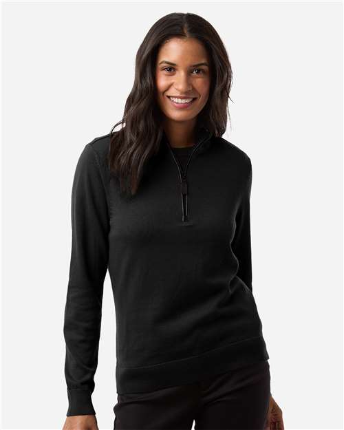 Devon & Jones Women's New Classics Quarter-Zip Sweater