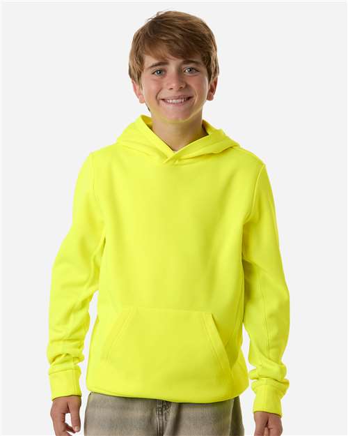 Team 365 Youth Squad Hooded Tech Fleece Pullover