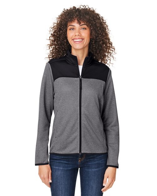 CORE365 Women's Venture Heathered Stripe Hybrid Jacket