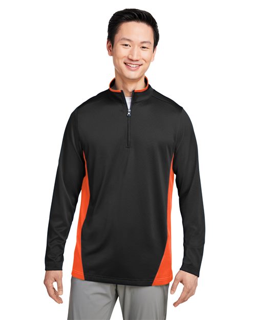 Harriton Men's Flash Snag Protection Plus IL Colorblock Quarter-Zip Pullover