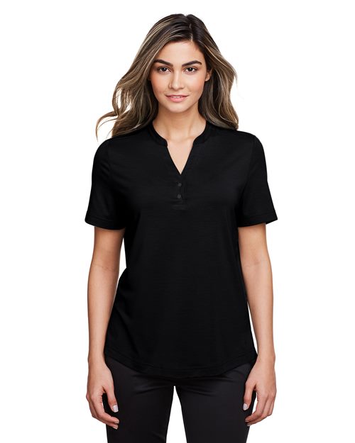 North End Women's JAQ Snap-Up Stretch Performance Polo
