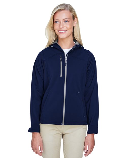 North End Women's Prospect Two-Layer Fleece Bonded Soft Shell Hooded Jacket