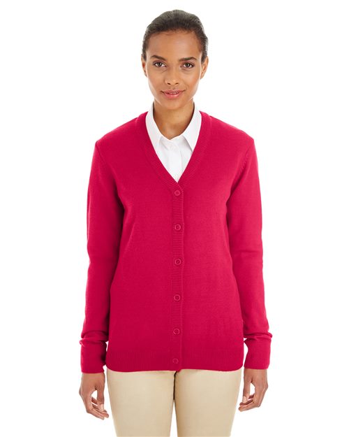 Harriton Women's Pilbloc V-Neck Button Cardigan Sweater