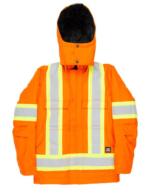 Berne Apparel Safety Striped Arctic Insulated Chore Coat