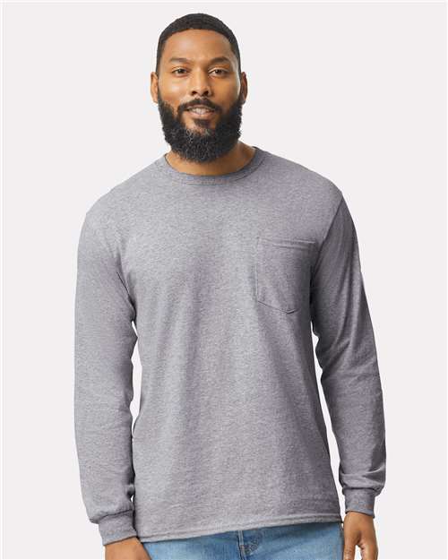 Gildan Unisex Ultra Cotton® Long Sleeve Pocket T-Shirt