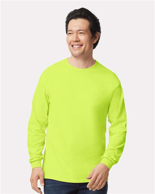 Gildan Unisex Ultra Cotton® Long Sleeve T-Shirt - Safety Green