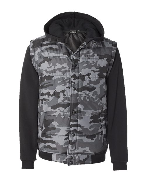 Burnside Men's Nylon Vest with Fleece Sleeves