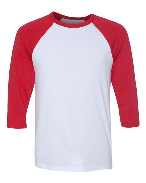 BELLA + CANVAS Unisex Three-Quarter Sleeve Baseball Tee