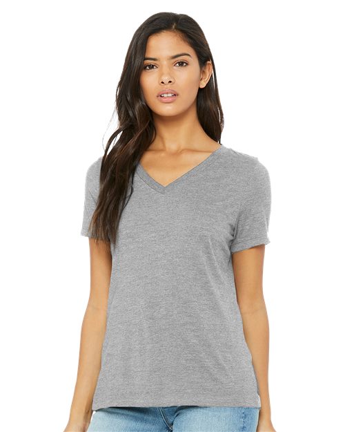 BELLA + CANVAS Women's Relaxed Heather CVC V-Neck Tee