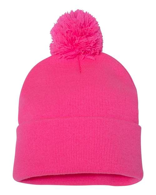 Sportsman 12" Pom-Pom Cuffed Beanie