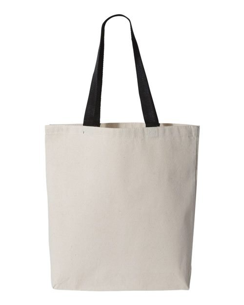 Q-Tees 11L Canvas Tote with Contrast-Color Handles