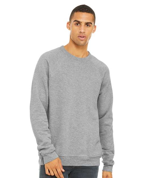 BELLA + CANVAS Unisex Sponge Fleece Raglan Crewneck Sweatshirt - Ash