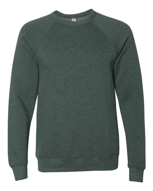 BELLA + CANVAS Unisex Sponge Fleece Raglan Crewneck Sweatshirt - Heather Forest