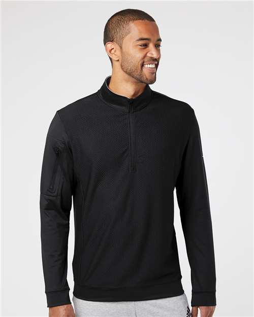 Adidas Men's Textured Quarter-Zip Pullover