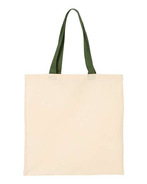 Q-Tees Economical Tote with Contrast-Color Handles