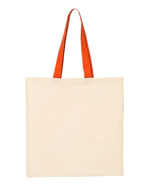 Q-Tees Economical Tote with Contrast-Color Handles