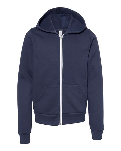 BELLA + CANVAS Youth Sponge Fleece Full-Zip Hoodie Sweatshirt