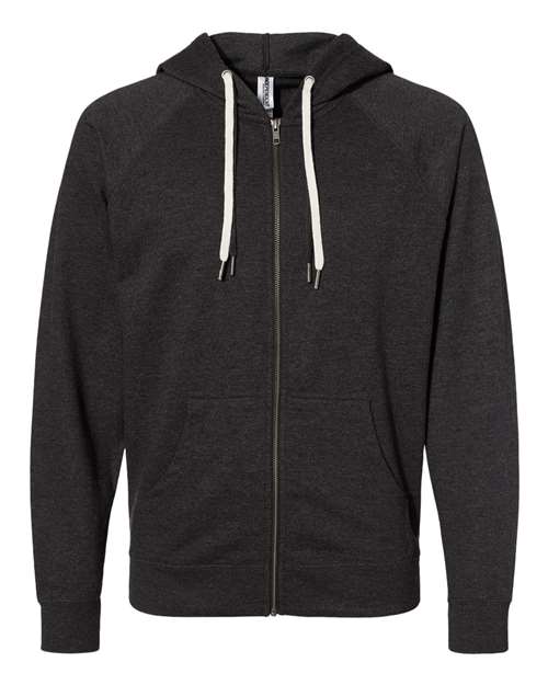 Independent Trading Co. Unisex Icon Lightweight Loopback Terry Full-Zip Hooded Sweatshirt