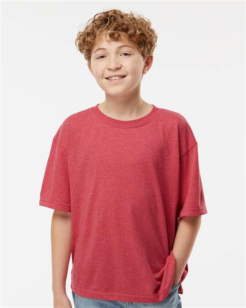 M&O Youth Gold Soft Touch T-Shirt - Heather Red