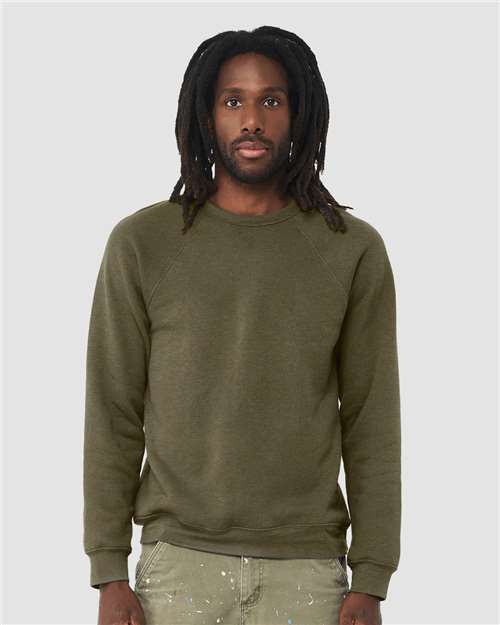 BELLA + CANVAS Unisex Sponge Fleece Raglan Crewneck Sweatshirt - Ash