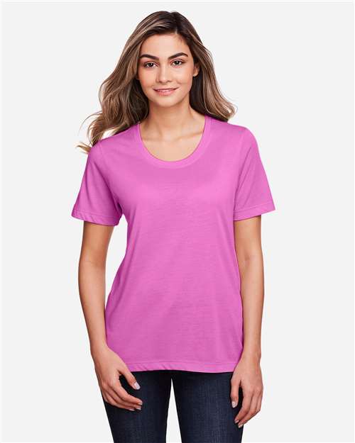 CORE365 Women's Fusion ChromaSoft™ Performance T-Shirt - Charity Pink