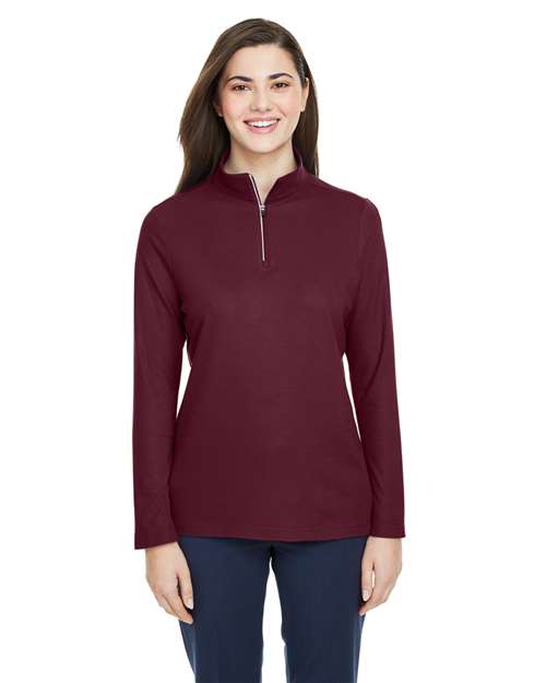 CORE365 Women's Fusion ChromaSoft™ Pique Quarter-Zip Pullover