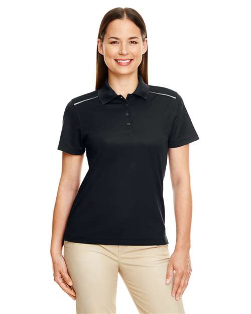 CORE365 Women's Radiant Performance Piqué Polo with Reflective Piping
