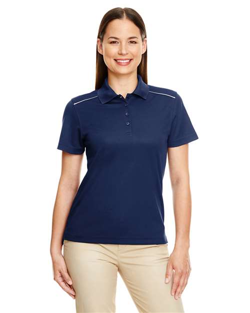 CORE365 Women's Radiant Performance Piqué Polo with Reflective Piping