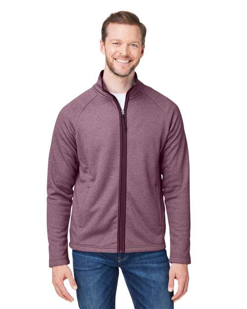 CORE365 Men's Venture Heathered Stripe Full-Zip Jacket