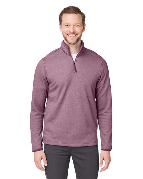 CORE365 Men's Venture Heathered Stripe Quarter-Zip Pullover