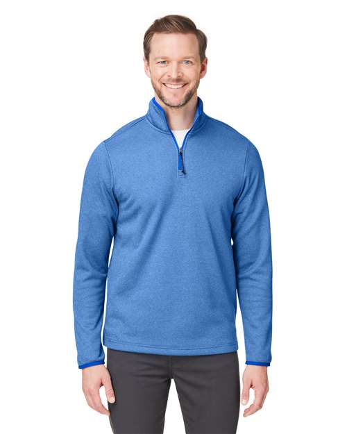 CORE365 Men's Venture Heathered Stripe Quarter-Zip Pullover