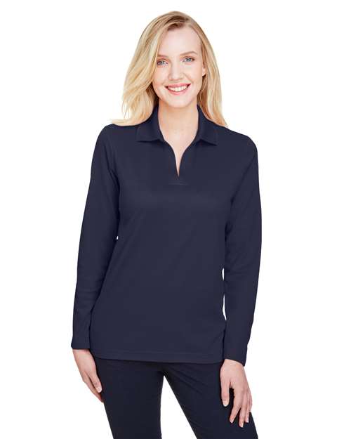 Devon & Jones Women's CrownLux Performance® Plaited Long Sleeve Polo