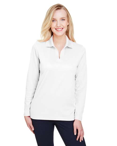 Devon & Jones Women's CrownLux Performance® Plaited Long Sleeve Polo