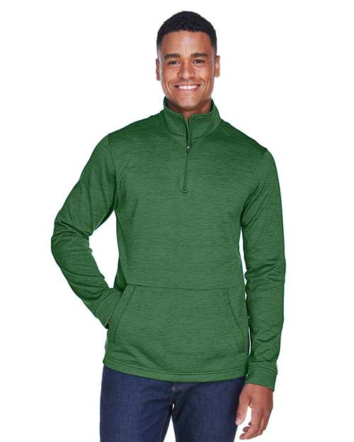 Devon & Jones Men's Newbury Mélange Fleece Quarter-Zip Pullover