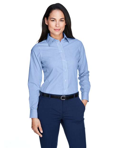 Devon & Jones Women's Crown Collection® Banker Stripe Woven Dress Shirt