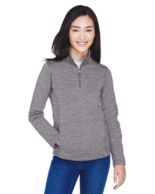 Devon & Jones Women's Newbury Mélange Fleece Quarter-Zip Pullover