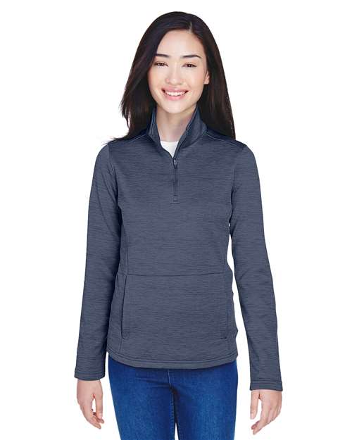 Devon & Jones Women's Newbury Mélange Fleece Quarter-Zip Pullover