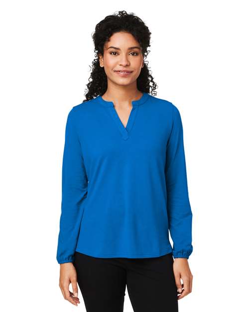 Devon & Jones Women's Raleigh Half-Placket Knit Top
